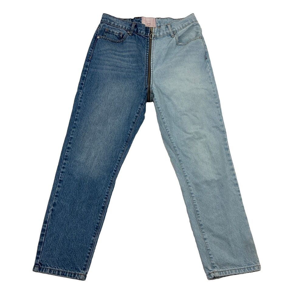 Revice Jeans Womens 30 Two Tone Colorblock High Rise Zip Fly Split Leg